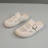 New Canvas Half Slippers Women Shoes 2025 Summer Breathable Slides Thick Bottom Heightening Casual Shoes Fashion Slippers Women