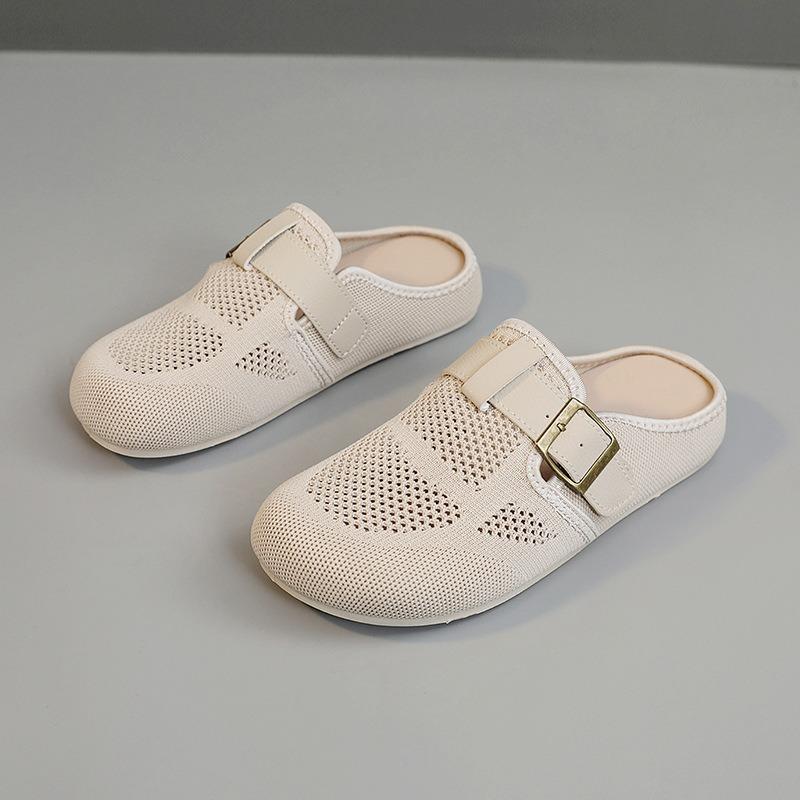 New Canvas Half Slippers Women Shoes 2025 Summer Breathable Slides Thick Bottom Heightening Casual Shoes Fashion Slippers Women