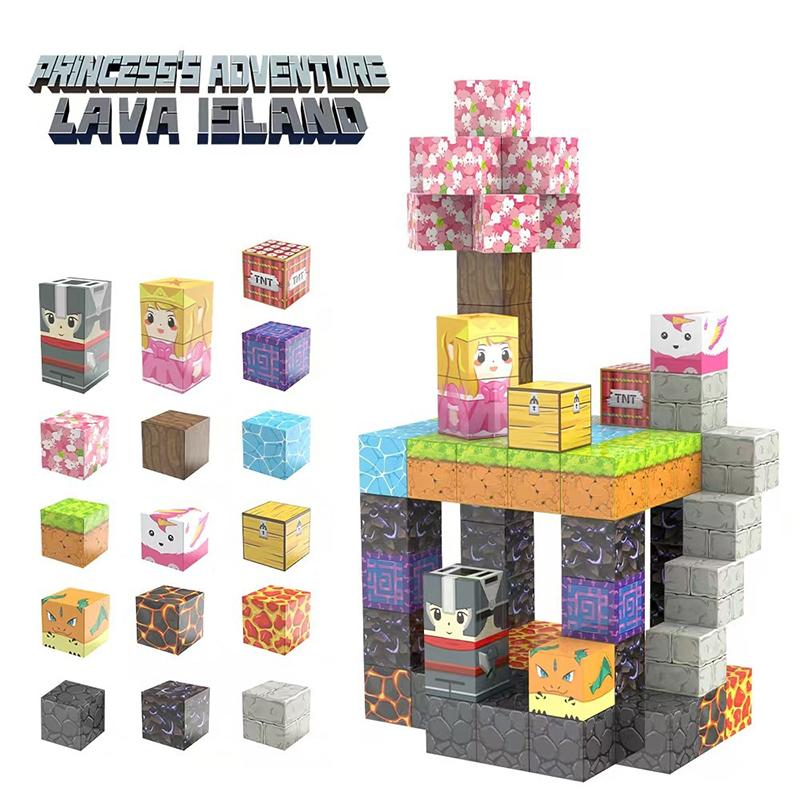 Non-Toxic Nether Portal Magnetic Blocks Toy Build Magnet World Set For Children Stem Montessori Sensory Cubes For Toddlers Gift