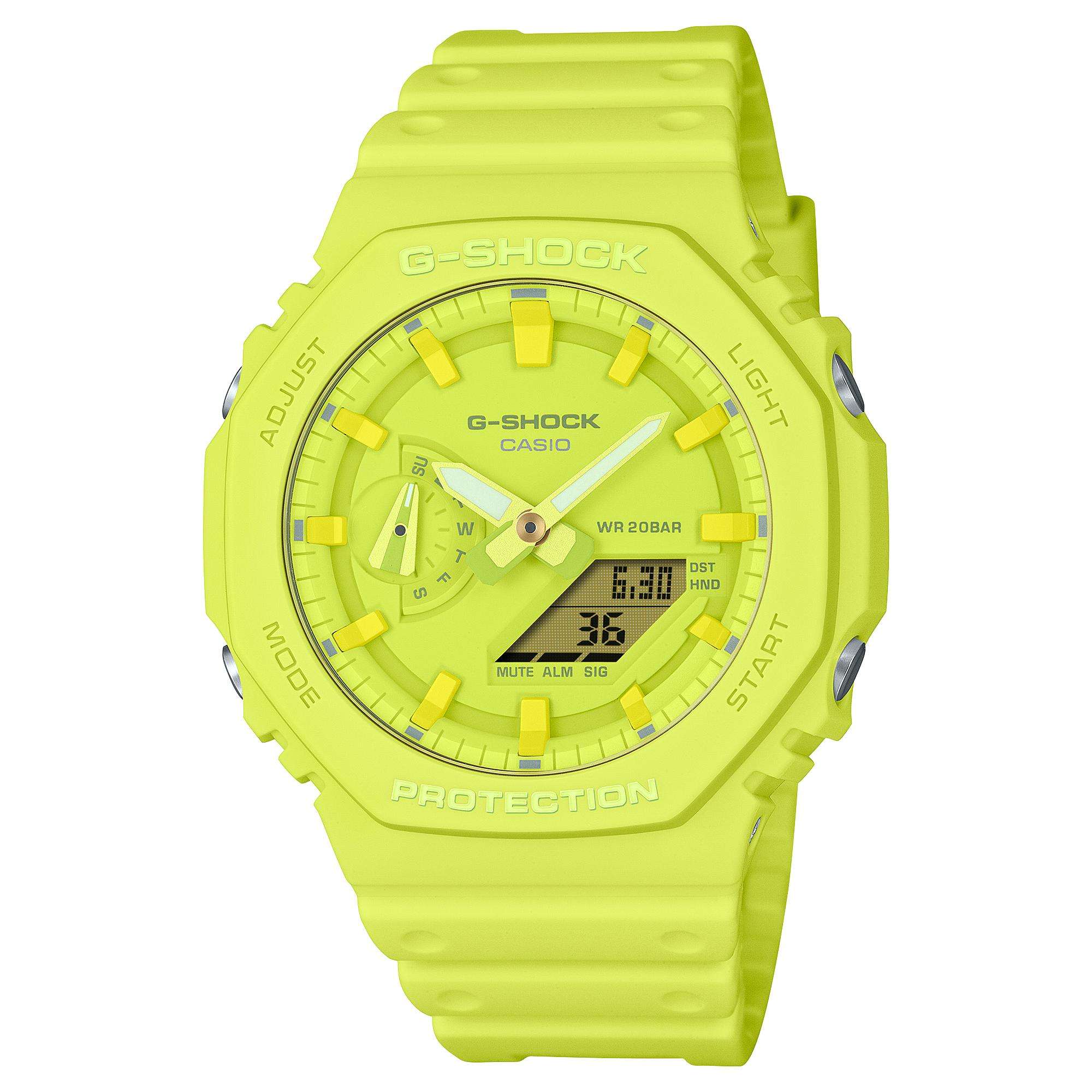 

Casio Limited Edition Gift Box G-Shock Octagonal Design Eco-Friendly Bio-Resin Quartz Movement Resin Strap Unisex Watches Yellow GA-2100-9A9PR Regular Watch Box,Yellow