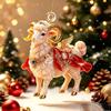 2D Flat Goat Hanging Ornament 1Pc Premium Acrylic Animal Pendant for Christmas Winter Holiday Home Decor
