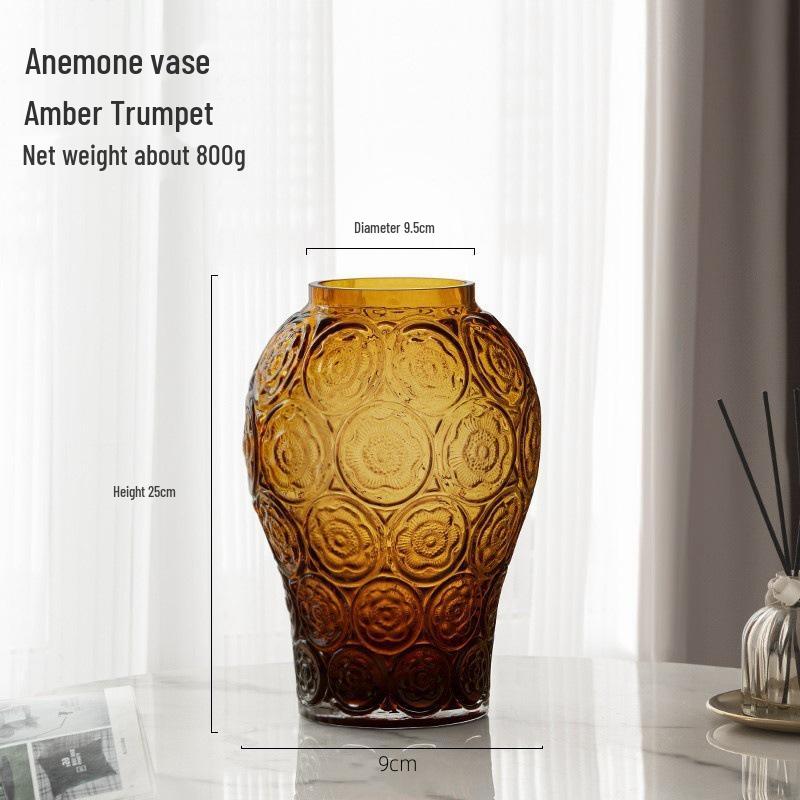 Internet Celebrity Style Transparent Glass Vase for Hydroponic Flower Arrangements - Gypsophila Display for Living Room or Dining Table