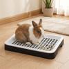 Double Layer Rabbit Training Toilet Potty Training Aid Removable Tray Small Animal Litter Box Splash-Proof Plastic