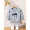 European Sizes Minimally Printed Pattern, Comfortable and Skin Friendly for 0-3 Year Old Baby Kids, Versatile Baby Round Neck Hoodie