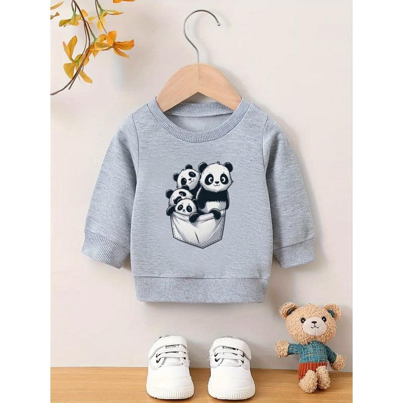 European Sizes Minimally Printed Pattern, Comfortable and Skin Friendly for 0-3 Year Old Baby Kids, Versatile Baby Round Neck Hoodie