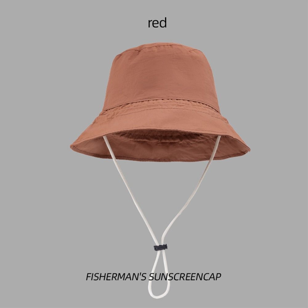 With Straps Waterproof Bucket Hat Sun Protection Quick Drying Sun Hat Anti-Uv Thin Sunshade Basin Hat Camping