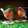 Cute Robin Bird Statue Nordic Style Yard Ornament Durable Bird Figurines  Indoor Living Room