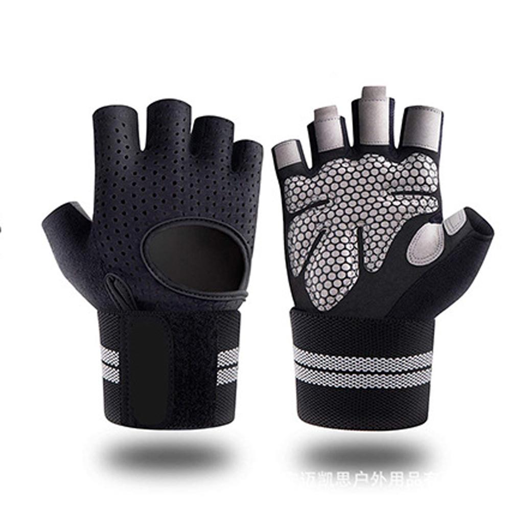 Breathable Workout Gloves Weight Lifting Fingerless Gym Exercise Gloves with Curved Open Back L чёрный