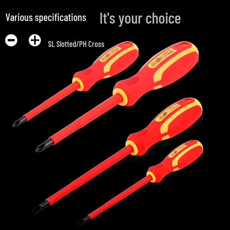 Kraftwell Insulated Magnetic Screwdriver Set for Electricians - Pressure-Resistant Cross & Flat Tips