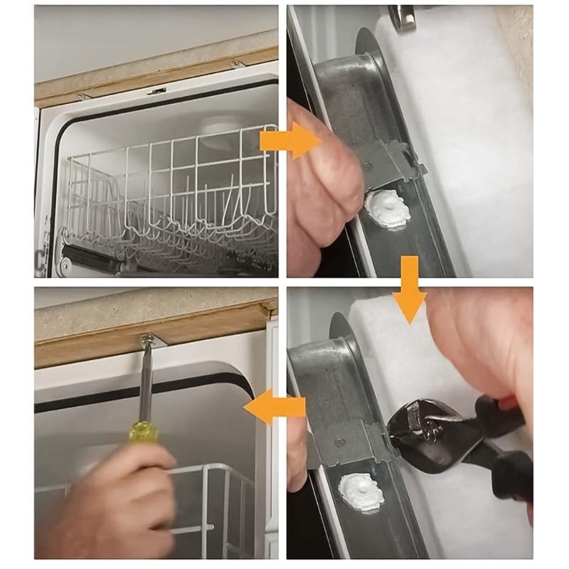 Dishwasher Mounting Bracket with Screws Under Counter Installation Clips Dishwasher Clips Replacement Part Accessories