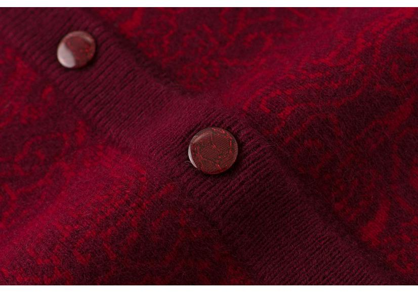 Women's Thick Wool Sweater for Middle-Aged & Elderly - Half-Zip Autumn/Winter Cardigan