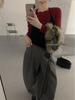 Korean-Style Ribbed Halter Knit Vest for Women - Petite Autumn Layering Top