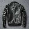 Décontracté hommes veste en cuir véritable peau de vache hommes veste en cuir peau de vache mince Fift automne printemps vêtements masculins