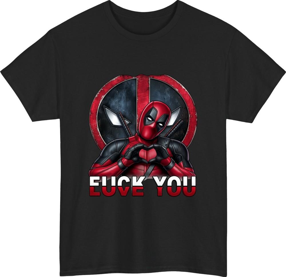 Deadpool Love Fck You Tshirt Marvel Comics Antihero Funny Sarcastic Gift Top