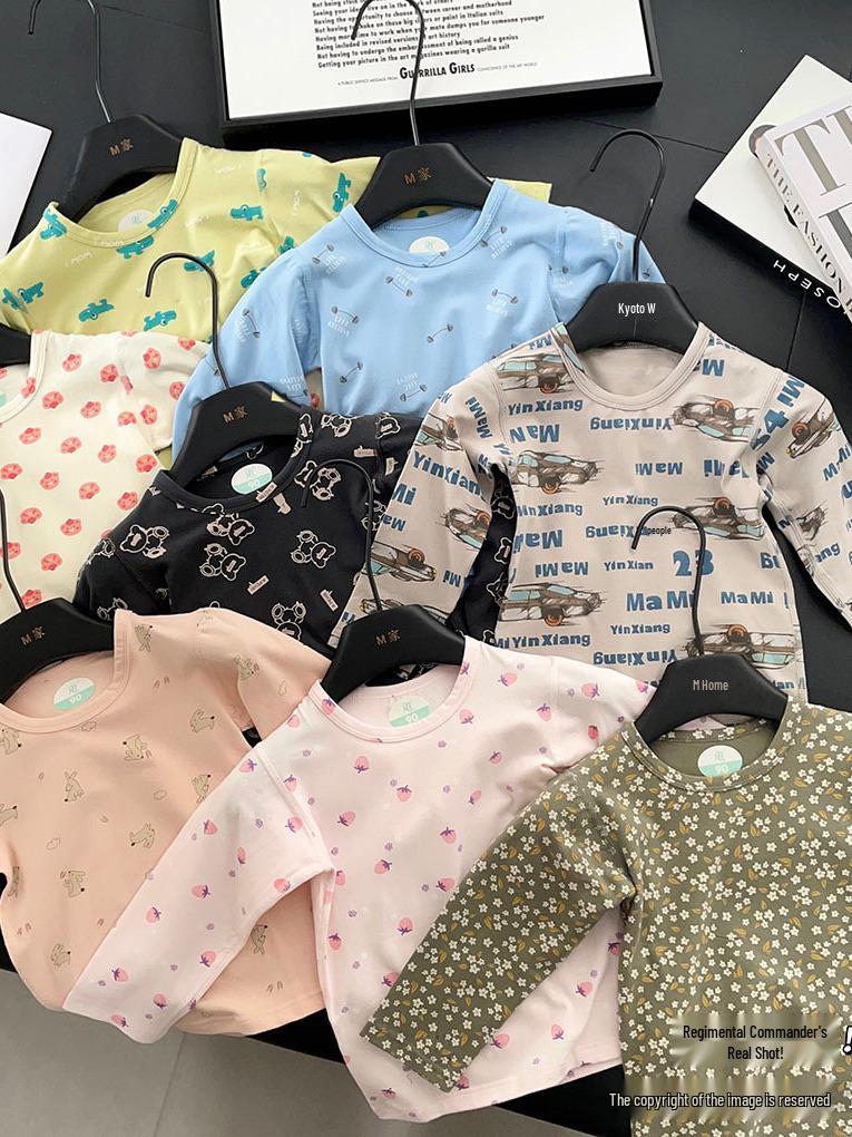 Children's All-Cotton Autumn Long Johns Set for Boys and Girls