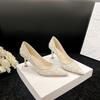 Fashion Shoes for Women's Wedding Bridal Shoes 2025 Crystal Elegant Pointed Toe Thin High Heel Sexy Women's Party Shoe Pumps Women Shoe