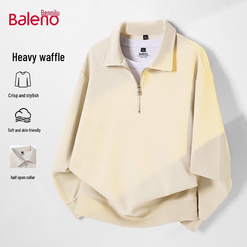 

Baleno Men s Waffle Knit Half-Zip Polo Sweatshirt 3XL