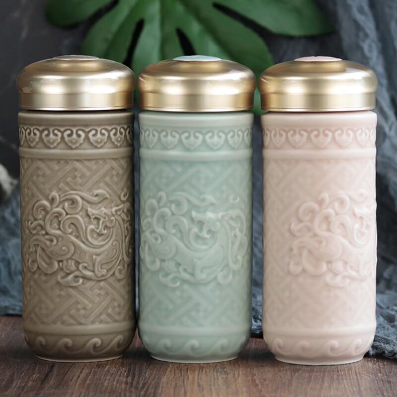 Acera Prosperous Dragon Portable Ceramic Cup