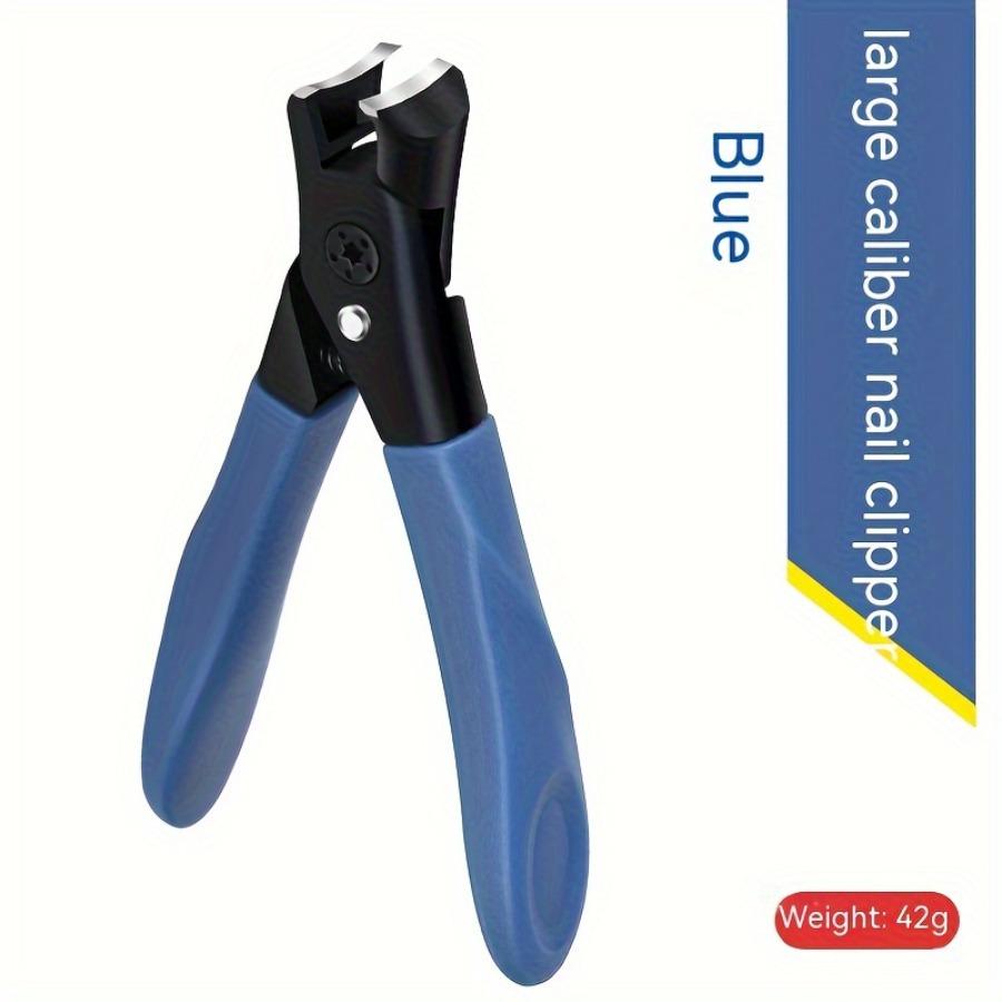 

New Flat Mouth Large Opening Nail Clippers Portable Special Nail Clippers All Stainless Steel Integrated Anti Splash Nail синій