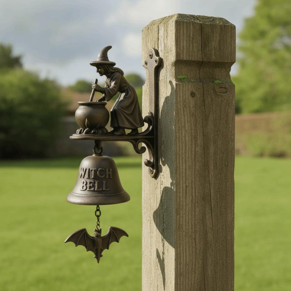 Vintage Halloween Witch Doorbell Zinc Zinc Alloy Witch Hanging Ornament Practical Halloween Door Hanger Gift