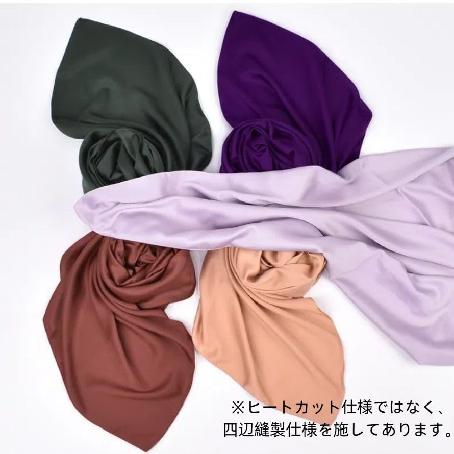 Furoshiki large plain 110cm silk-like ceremonial occasions 3.5 shaku polyester stylish eco bag scarf bandana cross (pink 110cm)