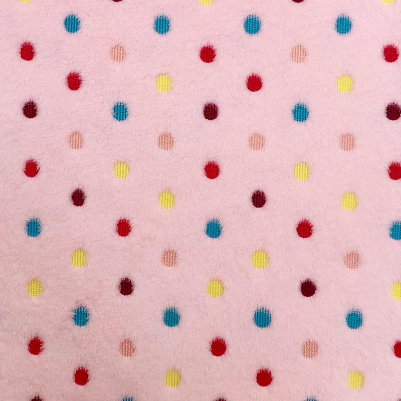 Polka Dot Double-Sided Flannel Fleece Fabric for Blankets, Pajamas, Cushions, Pet Beds