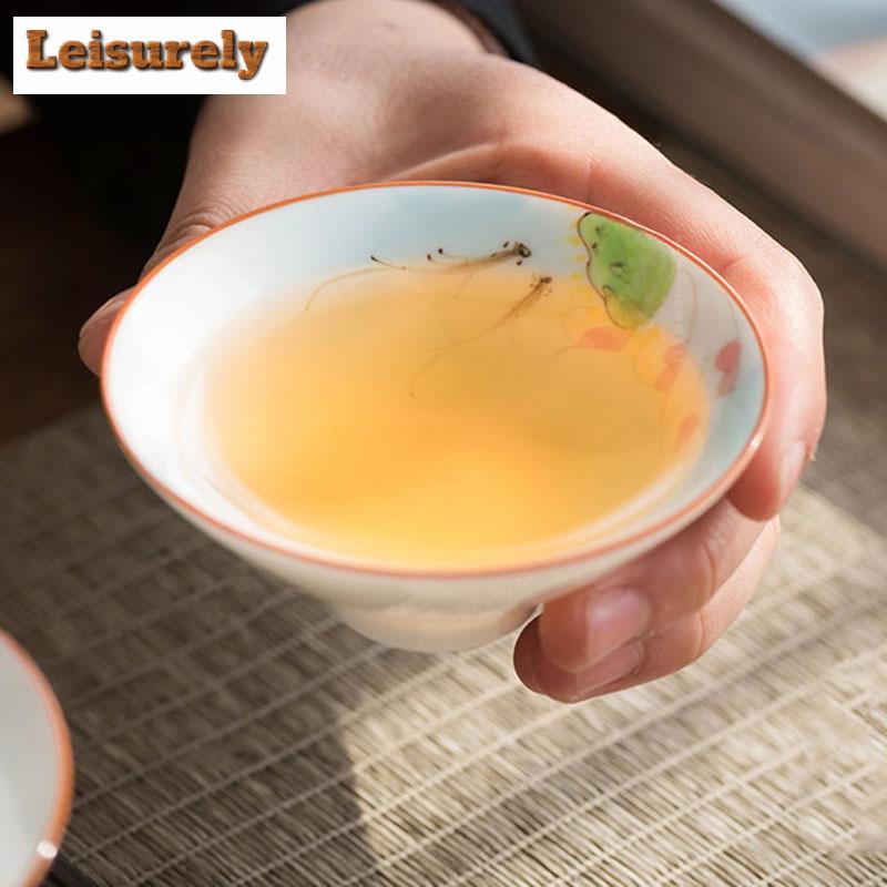 60ml White Porcelain Master Cup Hand Painted Ceramic Tea Cup Bowl Teaware Tea Set Cup Kungfu Teacups Set Small Cone Bowl Chazhan