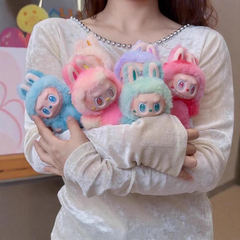 2PCS Vinyl Doll Cute Keychain 3.0 Labu Plush Doll Plush Toy Keychain Backpack Decoration 17cm 7 Colors