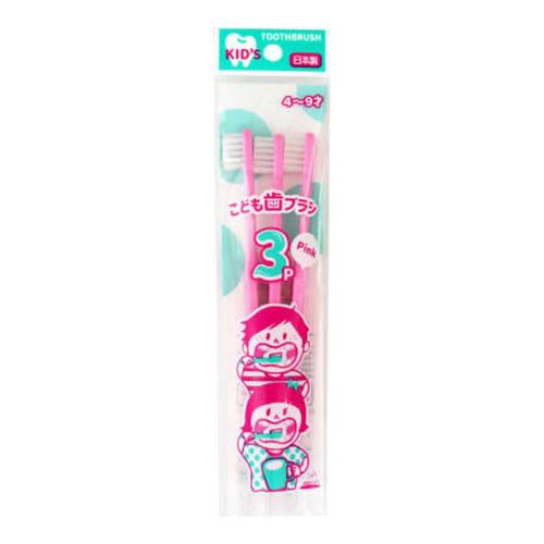 ANNECY Children's Toothbrush, 3-Piece Set, Pink, 06-229P