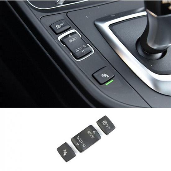 3 Pieces Black Central Gear Shift Side Sport Switch Change For BWM 3 4 F30 F32