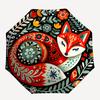 1pc Fox Art Design Pattern Automatic Umbrella Is Fashionable and Good-Looking, Suitable for Travel and Daily Use.A044
