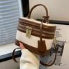 Textured Small Bag Women's 2026 New Niche Ins Portable Box Bucket Bag Versatile Messenger Bag