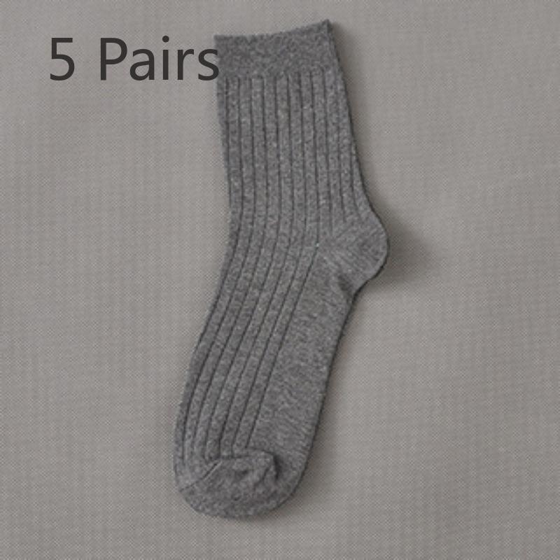

5 Pairs of Men s Spring and Summer New Fashion Pure Color Thin Style Sweat Absorbing Breathable College Wind Tube Socks 5 Pairs темно-сірий колір