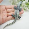 Silver Tone Vintage Crocodile Animal Woman Pendant Brooch Pin Green Rhinestone Gift Women Crystal Alligator Metal Broach Jewelry