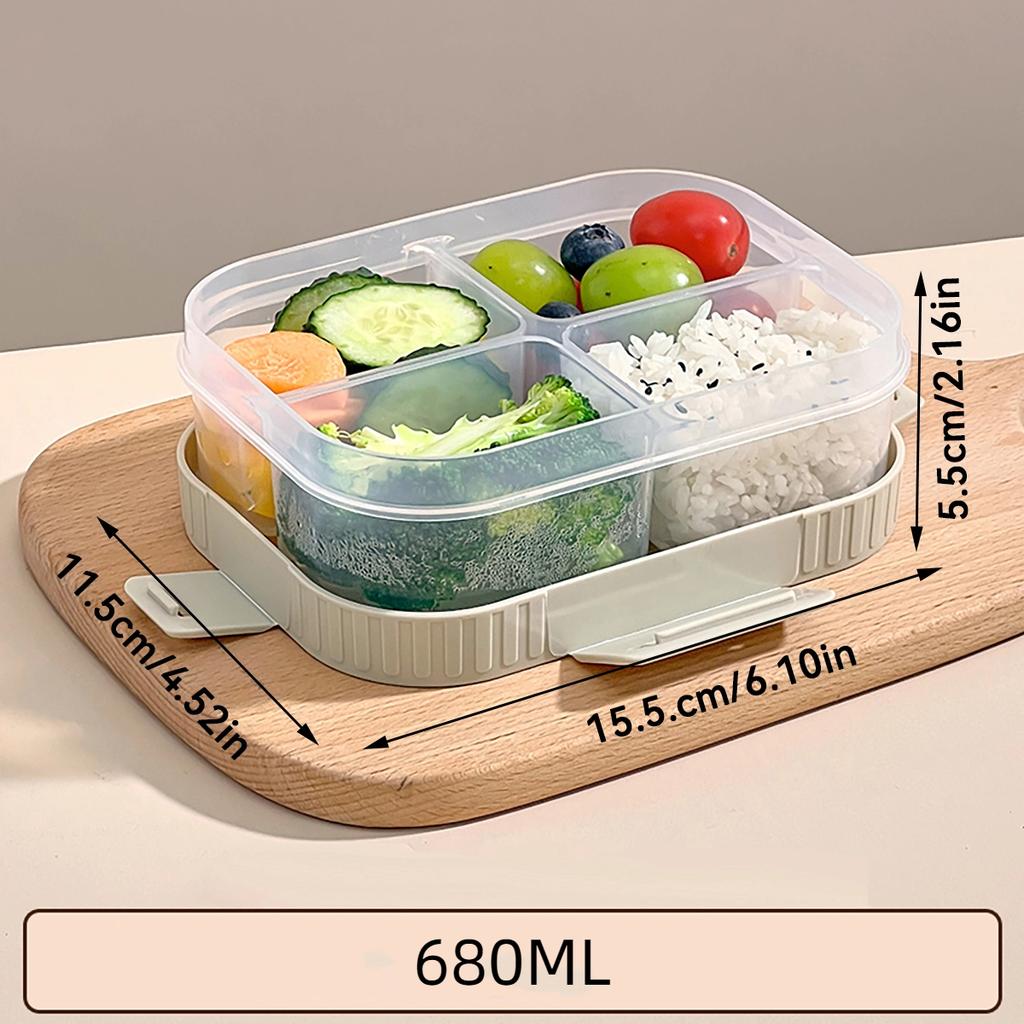 Microwave Plastic Divided Lunch Box With Lid Large Capacity Food Container For Hot And Cold Food Kids Students Sealed Bento Box