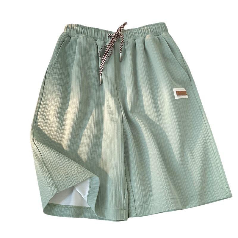 

Спортивные брюки Ice Silk Five Quarter, женские летние, с высокой талией, свободные, дышащие, большого размера, домашние, широкие шорты, одежда M зелёный