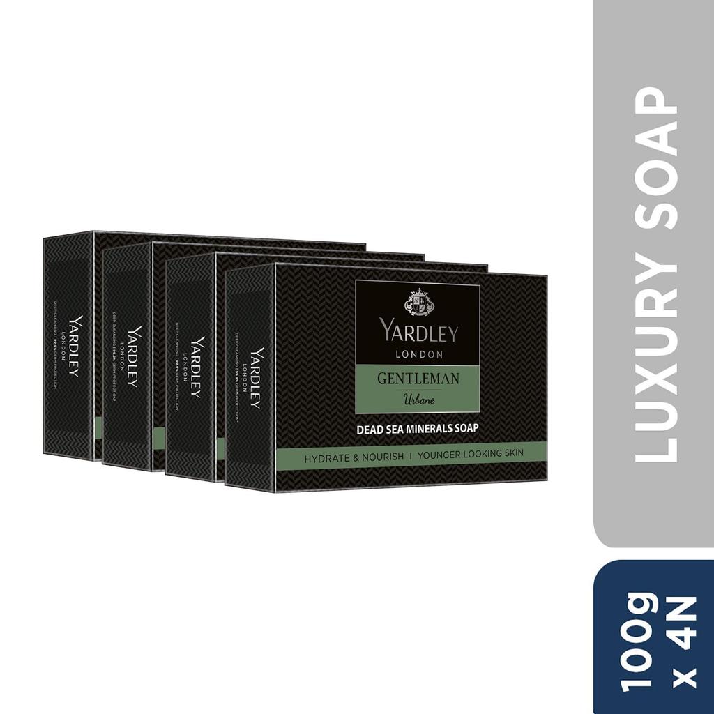 Yardley London Gentleman Urbane Soap Pack Of 4 100g Each Deep Nourishing Bath Bar With Dead Sea Minerals For Fresh Younger Looking Skin