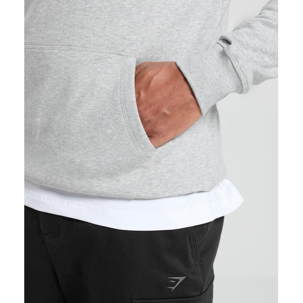 Gymshark Crest Hoodie Light Grey Marl A2a4g Gbfg