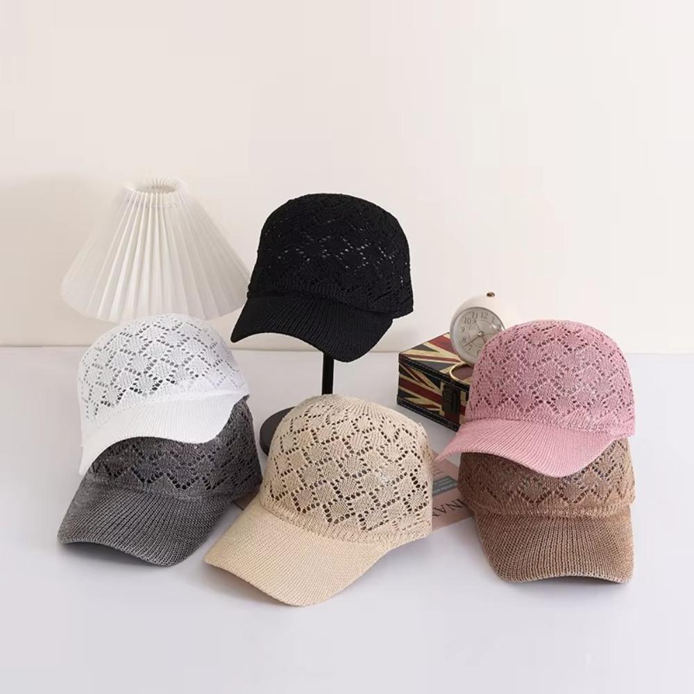 Adjustable Mesh Hat Retro Sun Hat High Quality Knitted Baseball Cap  Unisex