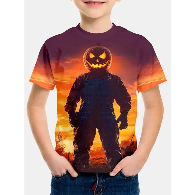 

Мягкая Удобная Детская Летняя Футболка с Коротким Рукавом и Круглым Вырезом, Креативная Цветная, Модная, Крутая, с Принтом, для Мальчика 110