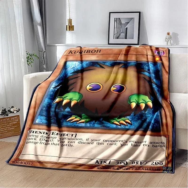 Anime Yu Gi Oh Card Throw Blanket Blue Eyes White Dragon Anime Cartoon Soft Plush Blanket Bedroom Bedspread Home Decor
