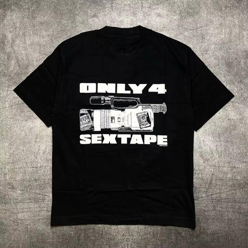 Y2K Trendy T-shirt Harajuku Europe AndAmerica Retro Letter Printed Cotton Round Neck Top Fashion Trend Brand Loose Sweatshirts