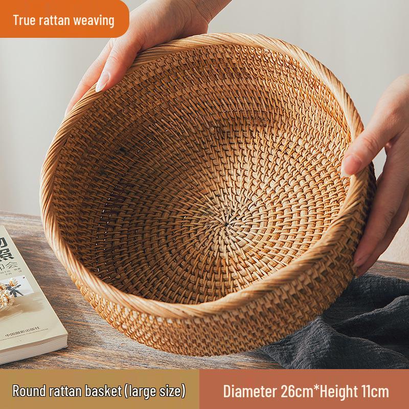 Mehrzweck Bambus Webkorb zur Aufbewahrung, für Obst, Brot, Brötchen, Snacks und für Picknicks