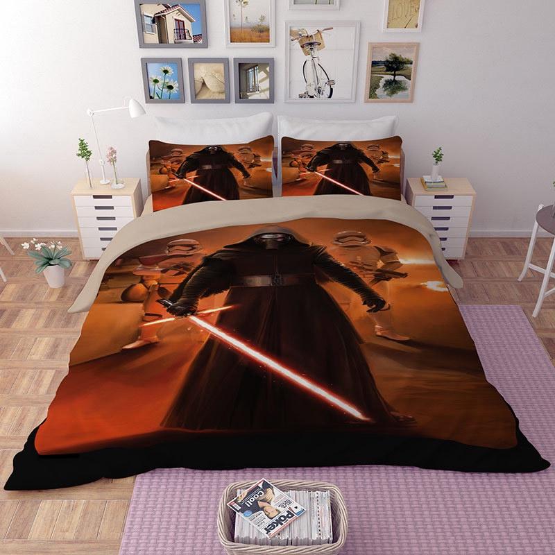 Star Wars Print Film Duvet Comforter Quilt Cover Bedding Set With Matching Pillowcases For Elegant Childrens Room Decor