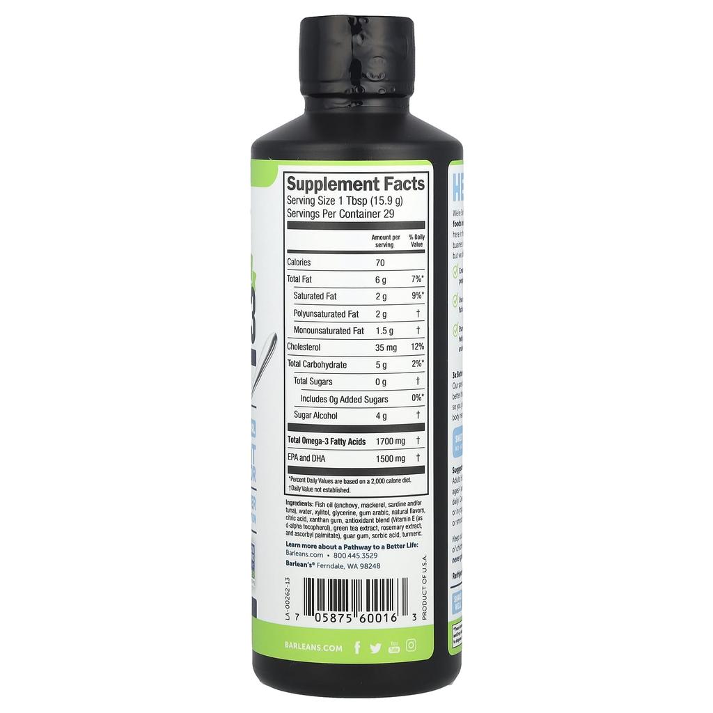 Barlean's Seriously Delicious®, Omega-3 from Fish Oil, Key Lime Pie, 454G (16Oz)
