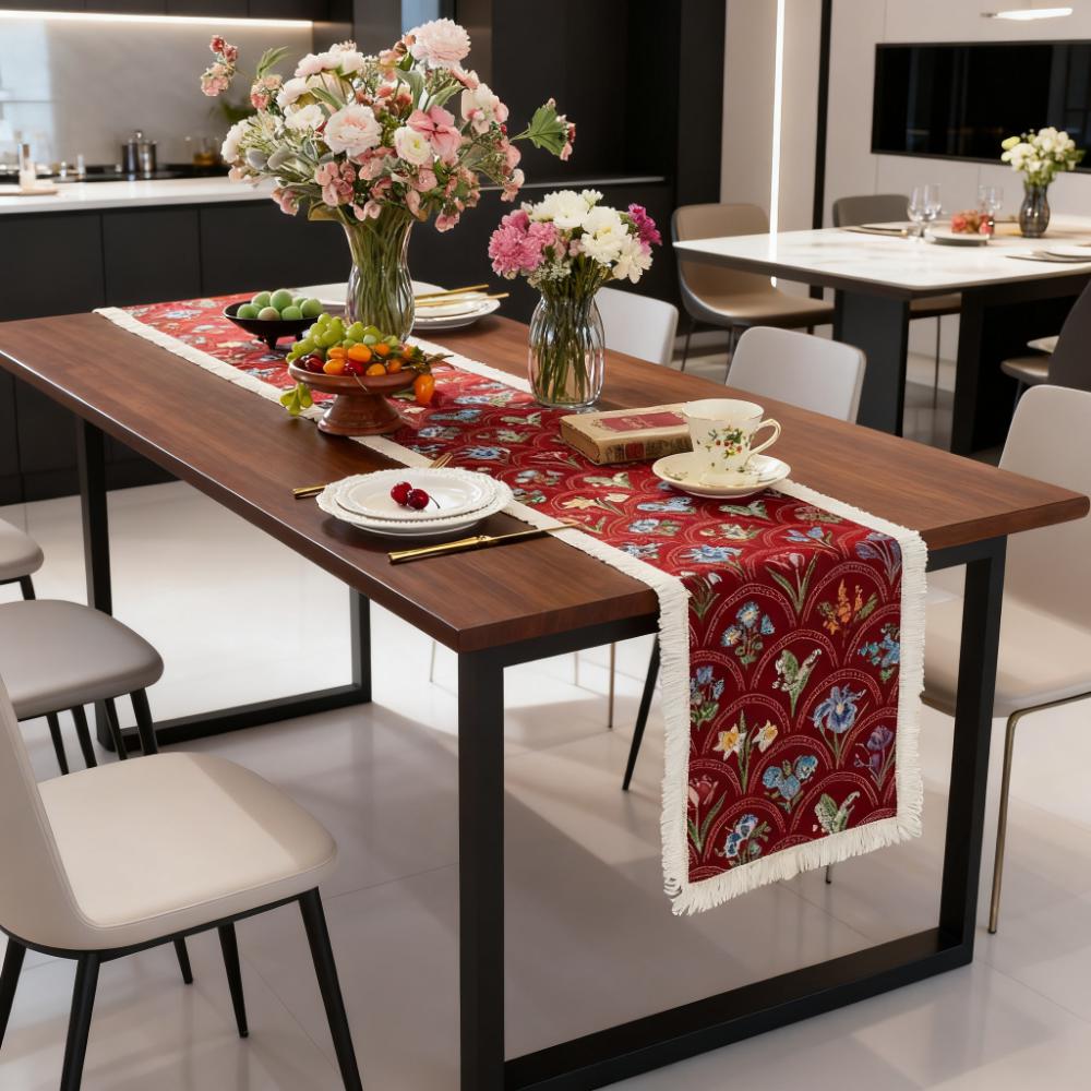 Stół Jadalny Szafka TV Stolik Kawowy Nordic Bawełna Len Bieżnik na Stół