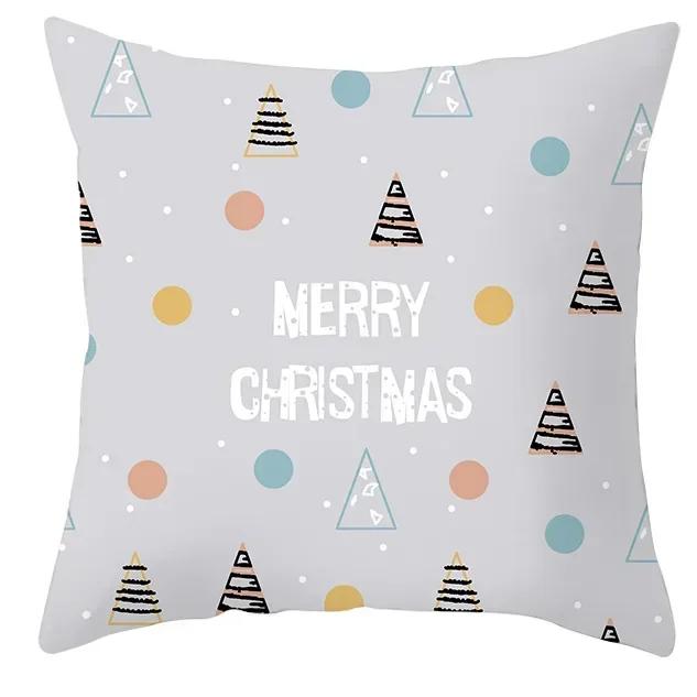 40/45/50/60cm Merry Christmas Santa Claus Printed Cushion Cover for Home Living Room Sofa Decoration Square Pillowcase
