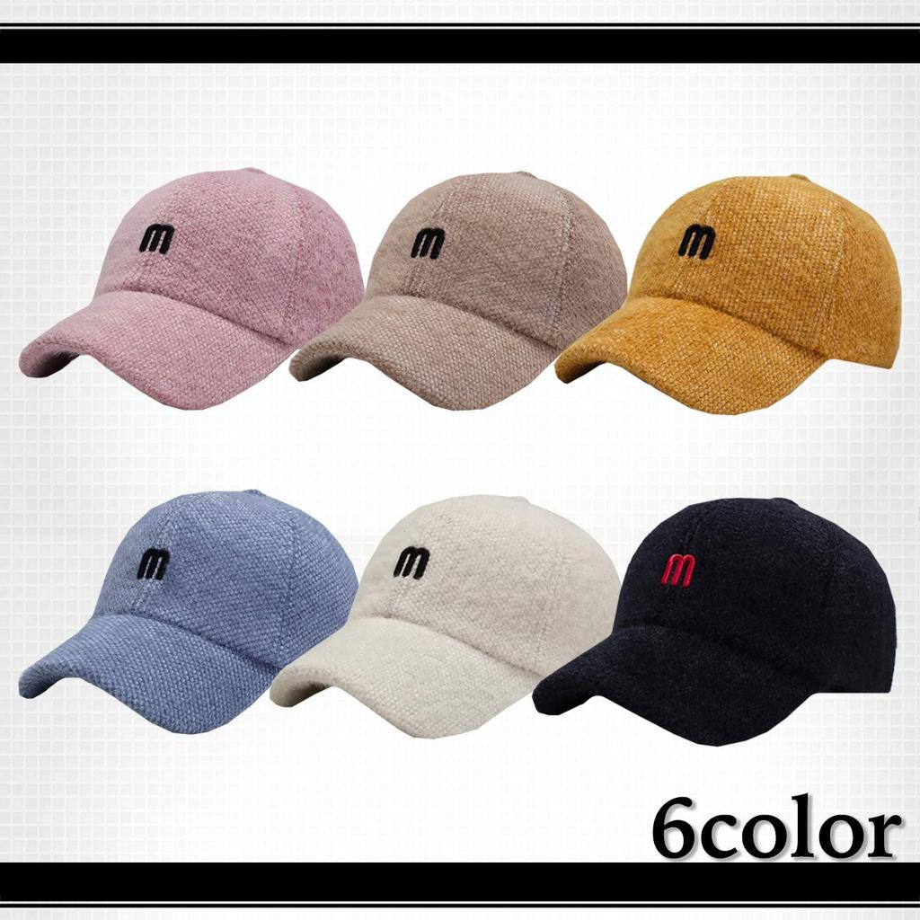 WHITE FANG Hat Cap M Logo Brushed Stylish Cute Casual CA302 Autumn/Winter Women's (01 White)