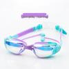 Plated Anti-fog Swimming Goggles with Integrated Earplugs
