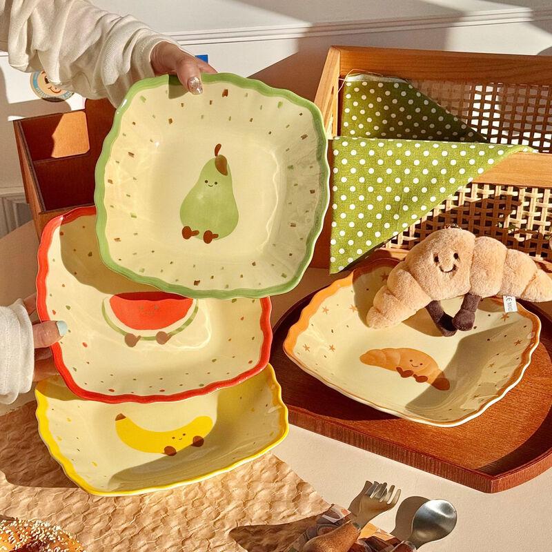 Cute Cartoon Ceramic Square Plate